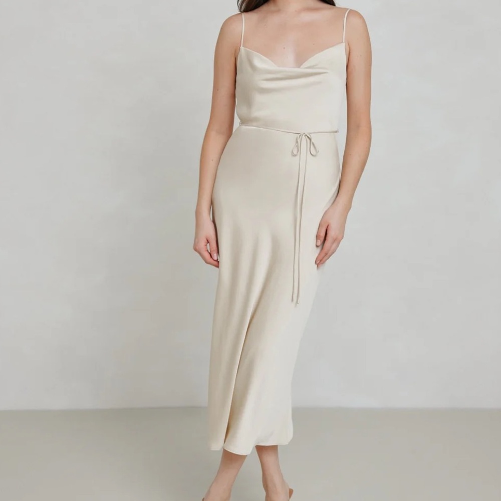 Elegant Champagne Slip Dress - Picture 3 of 3